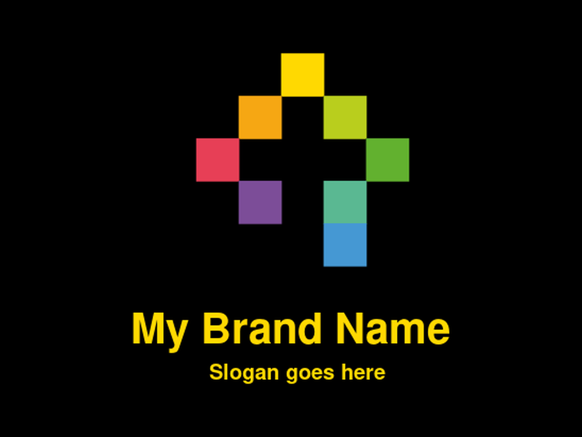 Colorful Geometric Cross Logo with Vibrant Squares for Creative and Community-Focused Industries